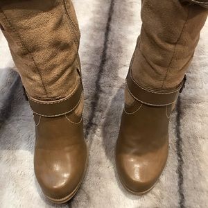 Tall brown boots with heels